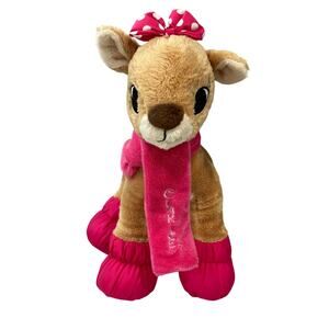 Rudolph The Red Nosed Reindeer Pink Scarf & Booties Holiday Clarice 12” Plush